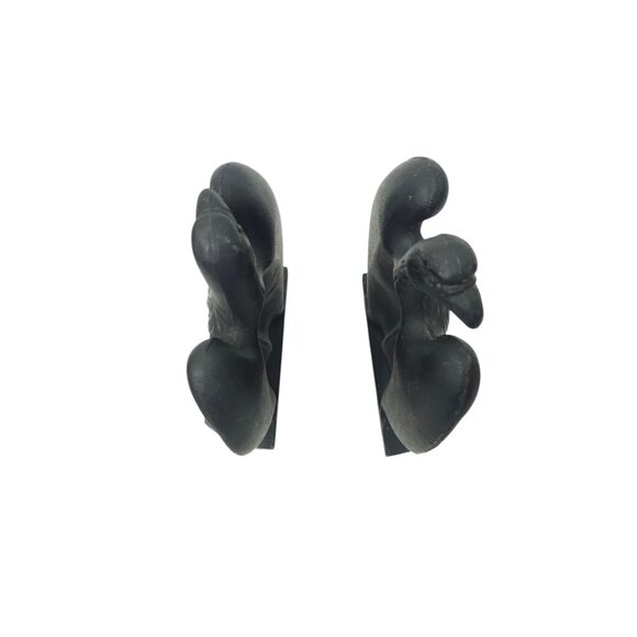 Cast Iron Eagle Bookends Pair Black Vintage Americana Heavy Patriotic Doorstop - Picture 8 of 12